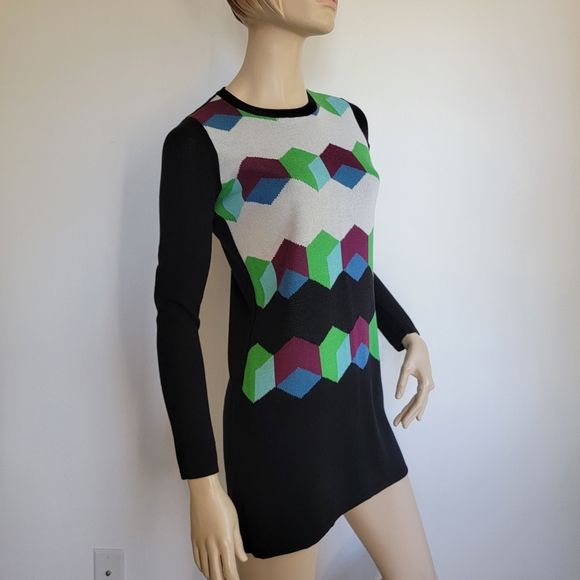 Tibi Geometric Print Sweater Dress - Picture 2 of 8